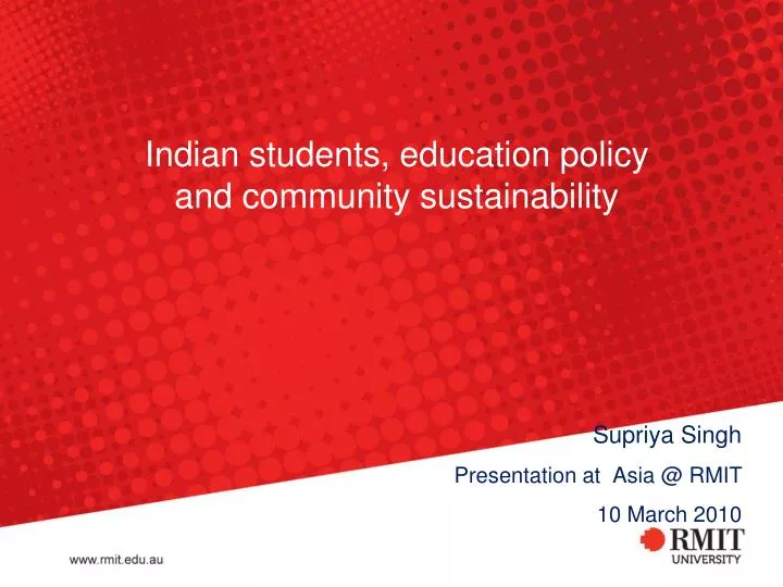 indian students education policy and community sustainability