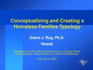 Conceptualizing and Creating a Homeless Families Typology