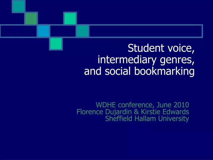 student voice intermediary genres and social bookmarking