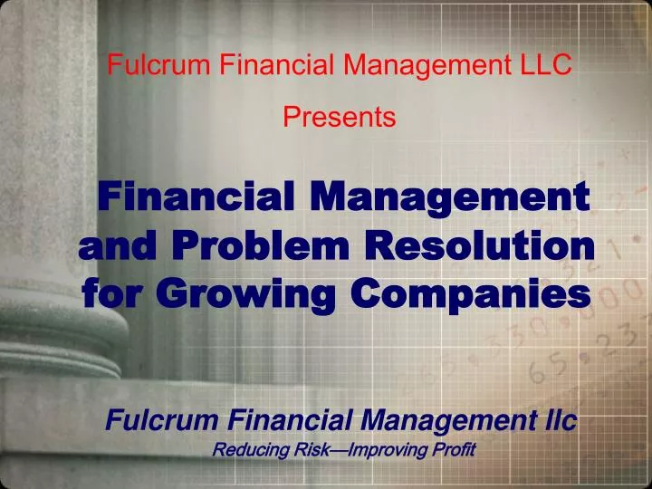 financial management and problem resolution for growing companies