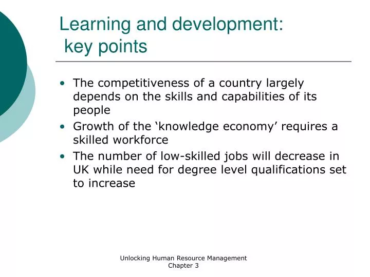 learning and development key points