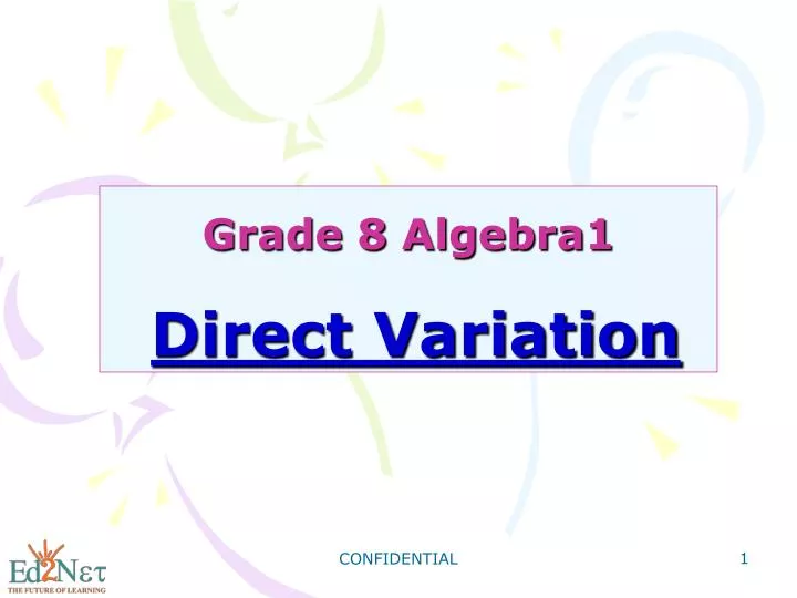 grade 8 algebra1 direct variation