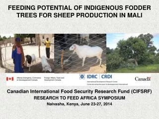 Canadian International Food Security Research Fund (CIFSRF) RESEARCH TO FEED AFRICA SYMPOSIUM