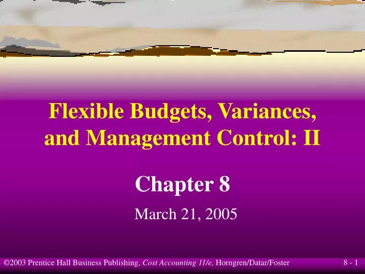 flexible budgets variances and management control ii