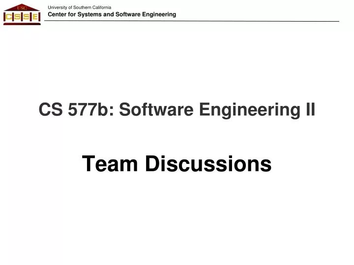 cs 577b software engineering ii