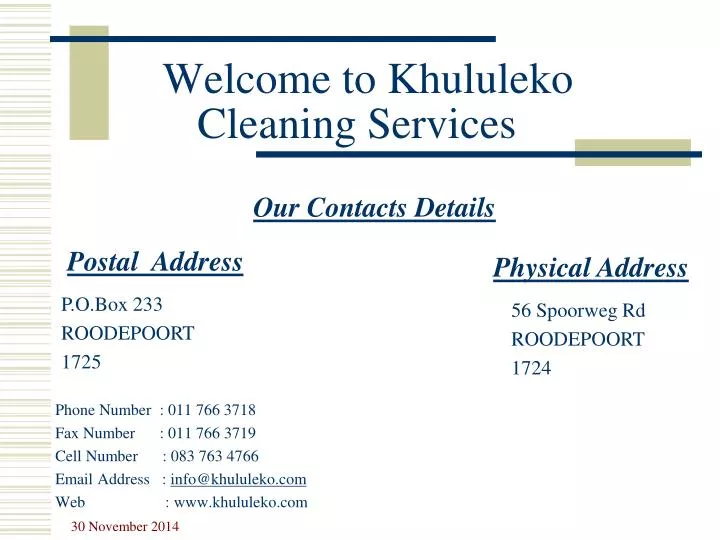 welcome to khululeko cleaning services