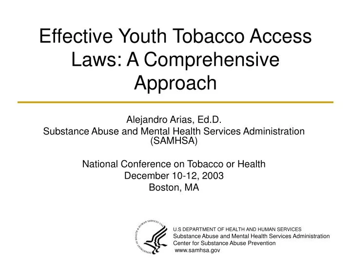 effective youth tobacco access laws a comprehensive approach