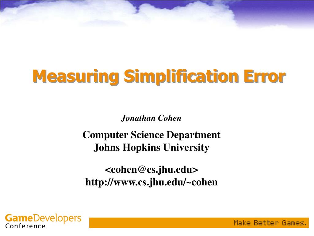 PPT - Measuring Simplification Error PowerPoint Presentation, free ...