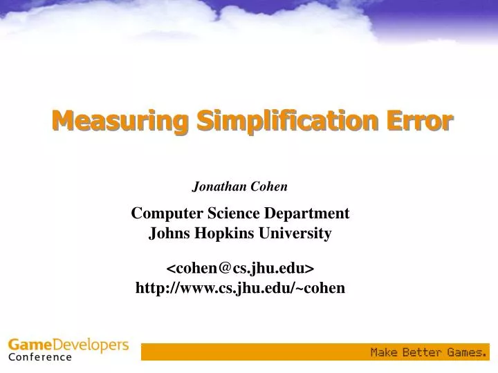measuring simplification error