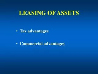 LEASING OF ASSETS