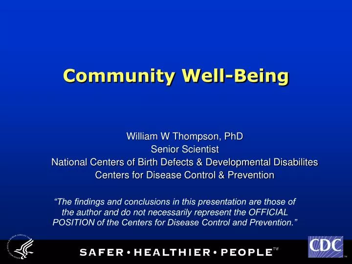 community well being