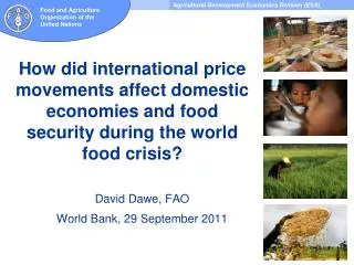 David Dawe, FAO World Bank, 29 September 2011