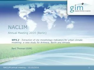NACLIM Annual Meeting 2014 (Berlin)