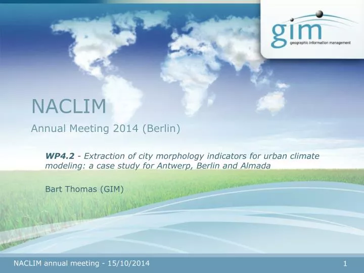 naclim annual meeting 2014 berlin