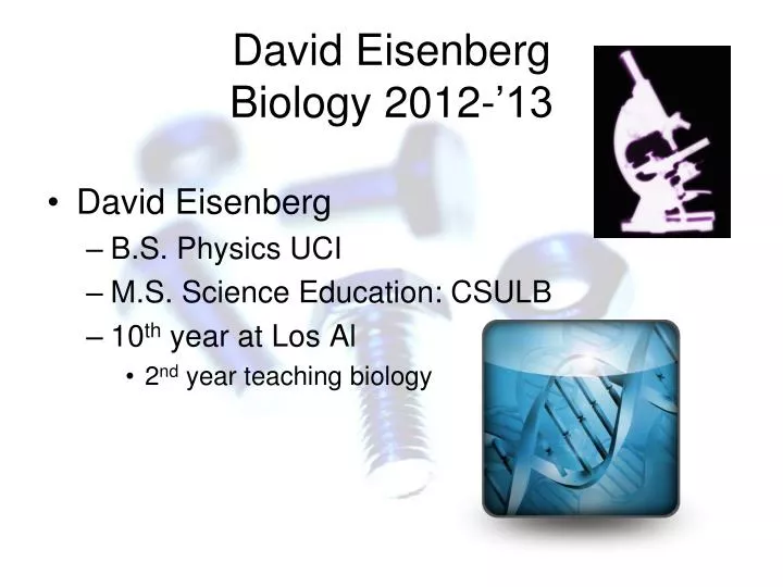 david eisenberg biology 2012 13