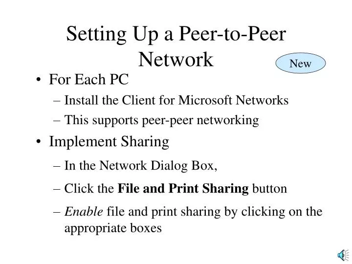 setting up a peer to peer network