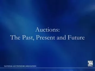 Auctions: The Past, Present and Future