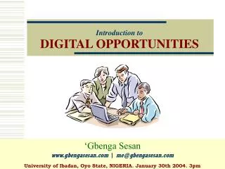 Introduction to DIGITAL OPPORTUNITIES