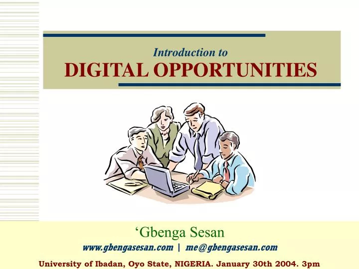 introduction to digital opportunities