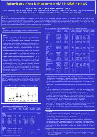 Epidemiology of non-B clade forms of HIV-1 in MSM in the UK