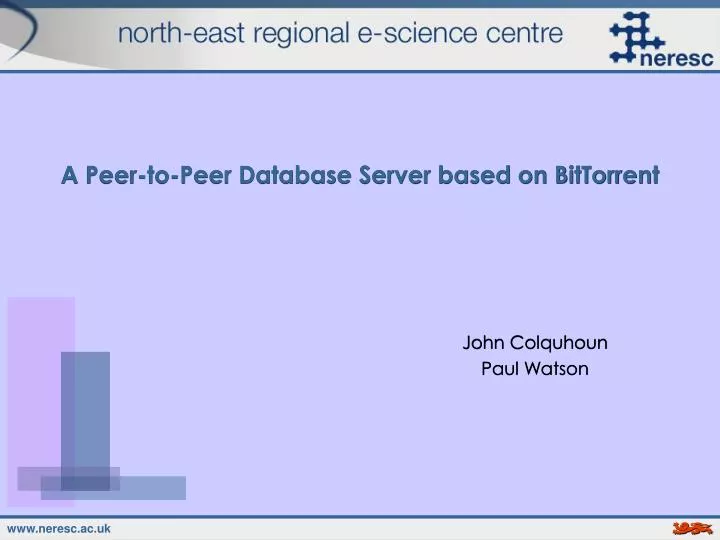 a peer to peer database server based on bittorrent