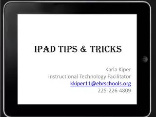 iPad TIPS &amp; Tricks