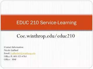 EDUC 210 Service-Learning