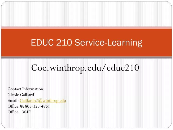educ 210 service learning
