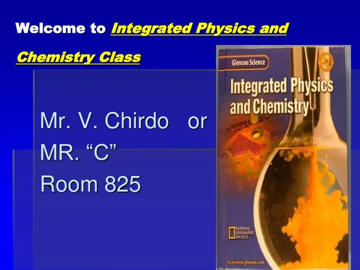 welcome to integrated physics and chemistry class