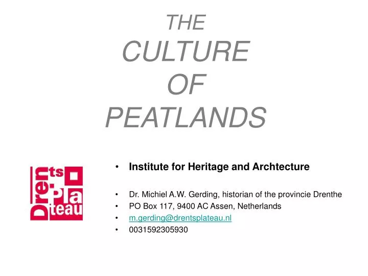 the culture of peatlands