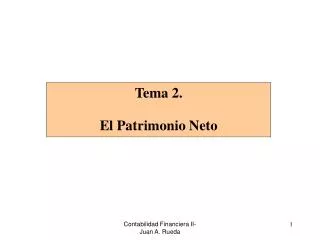 Tema 2. El Patrimonio Neto