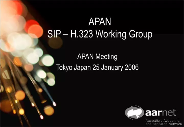 apan sip h 323 working group