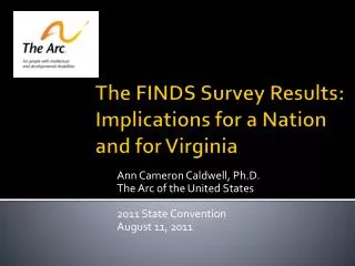 The FINDS Survey Results: Implications for a Nation and for Virginia