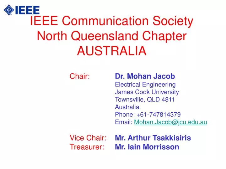 ieee communication society north queensland chapter australia