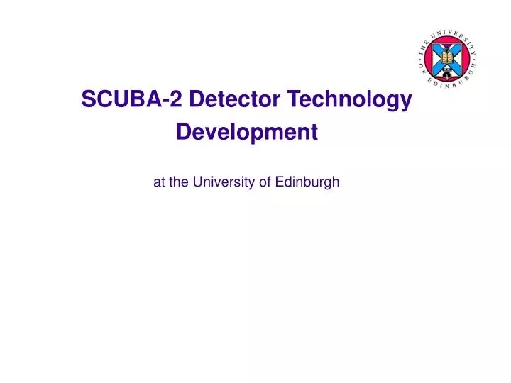 scuba 2 detector technology development