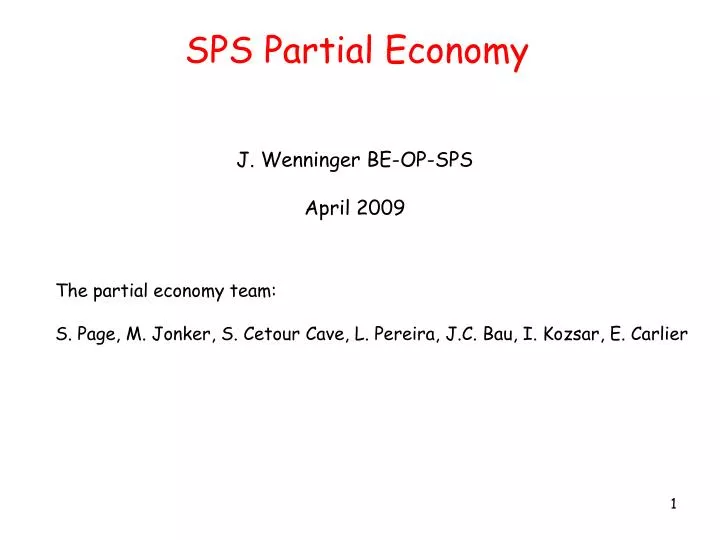sps partial economy
