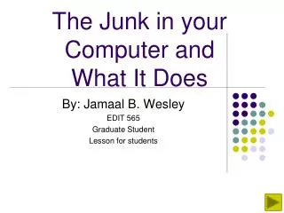 The Junk in your Computer and What It Does