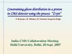Constraining gluon distribution in a proton in CMS detector using the process “Z+jet” - slide 1