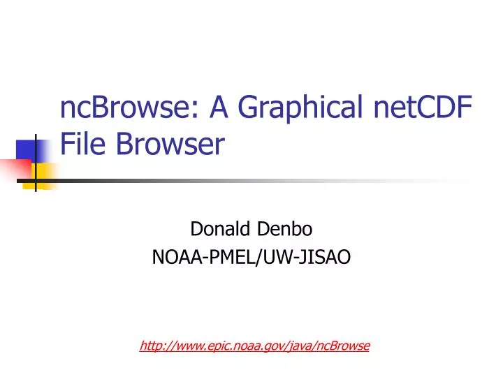 ncbrowse a graphical netcdf file browser