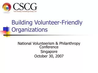 Building Volunteer-Friendly Organizations