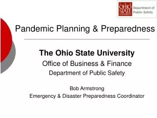 Pandemic Planning &amp; Preparedness