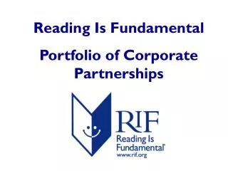 Reading Is Fundamental Portfolio of Corporate Partnerships