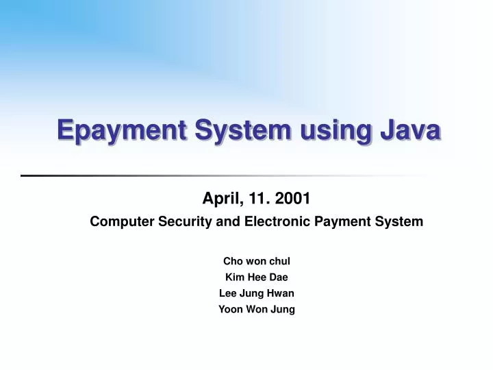 epayment system using java
