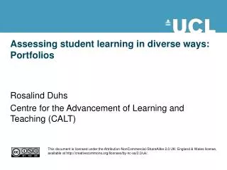 Assessing student learning in diverse ways: Portfolios