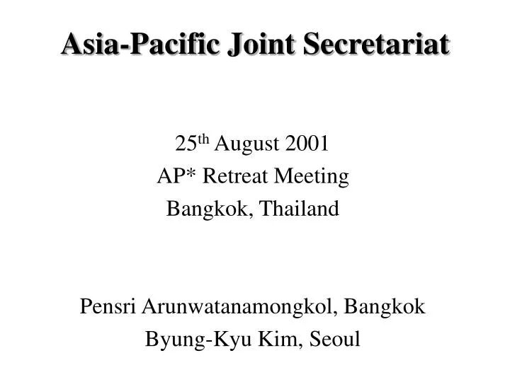 asia pacific joint secretariat