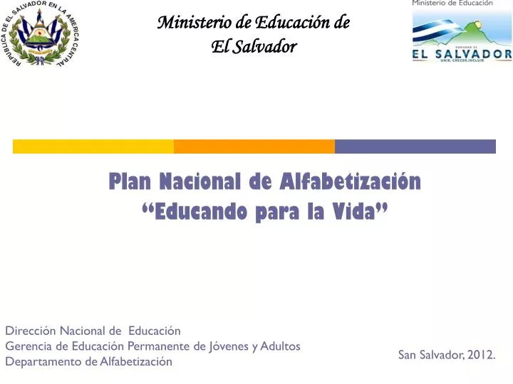 plan nacional de alfabetizaci n educando para la vida