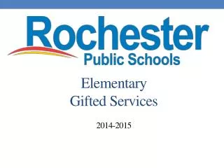 Elementary Gifted Services 2014-2015
