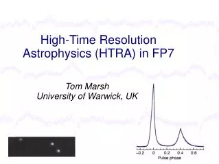 High-Time Resolution Astrophysics (HTRA) in FP7