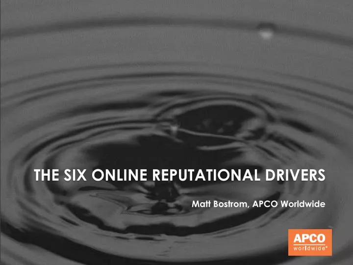 the six online reputational drivers