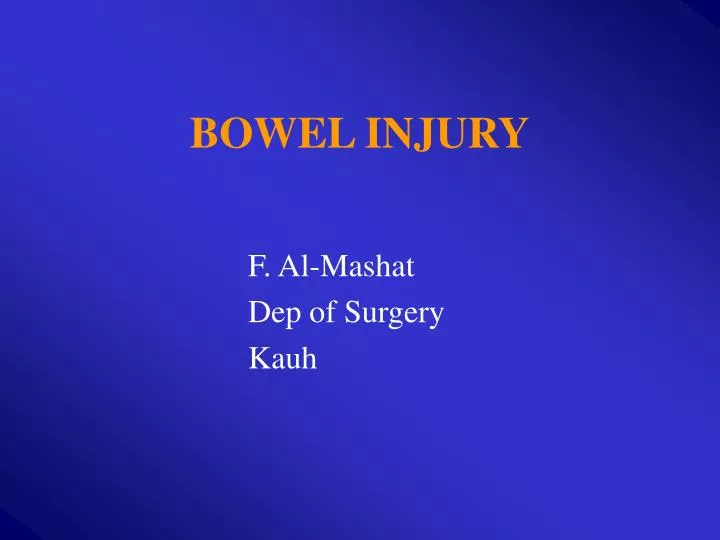 bowel injury